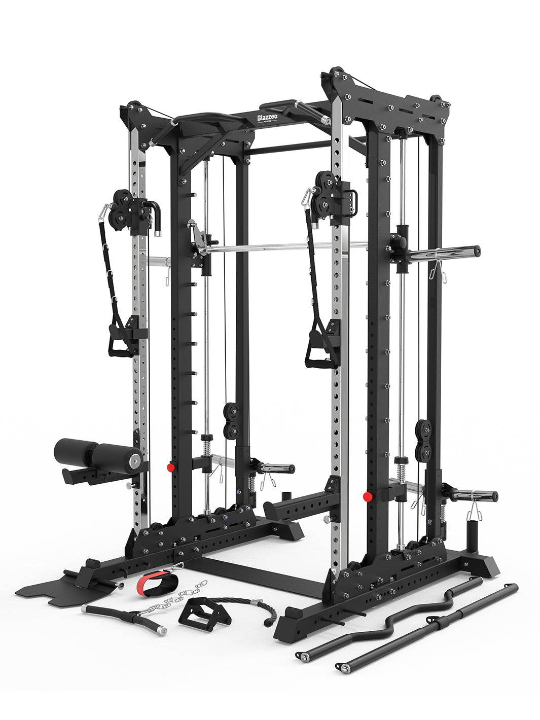 BLAZZED BASIC  ALL-IN-ONE FUNCTIONAL TRAINER CABLE CROSSOVER CAGE HOME GYM W/ SMITH MACHINE