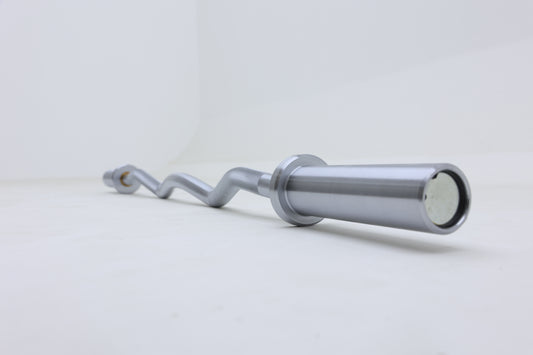 Commerical Curl Bar Hard Chrome, w/ Long Chrome Sleeves