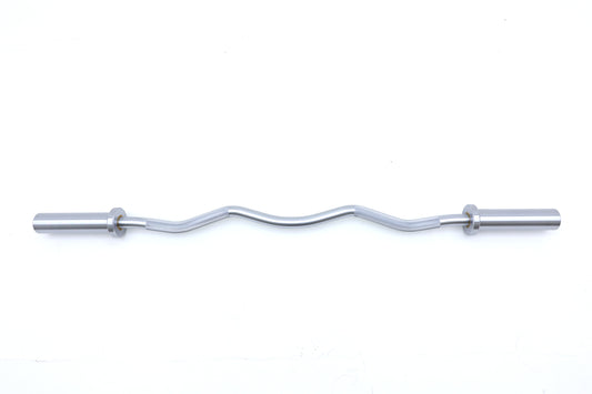 Commerical Curl Bar Hard Chrome, w/ Long Chrome Sleeves