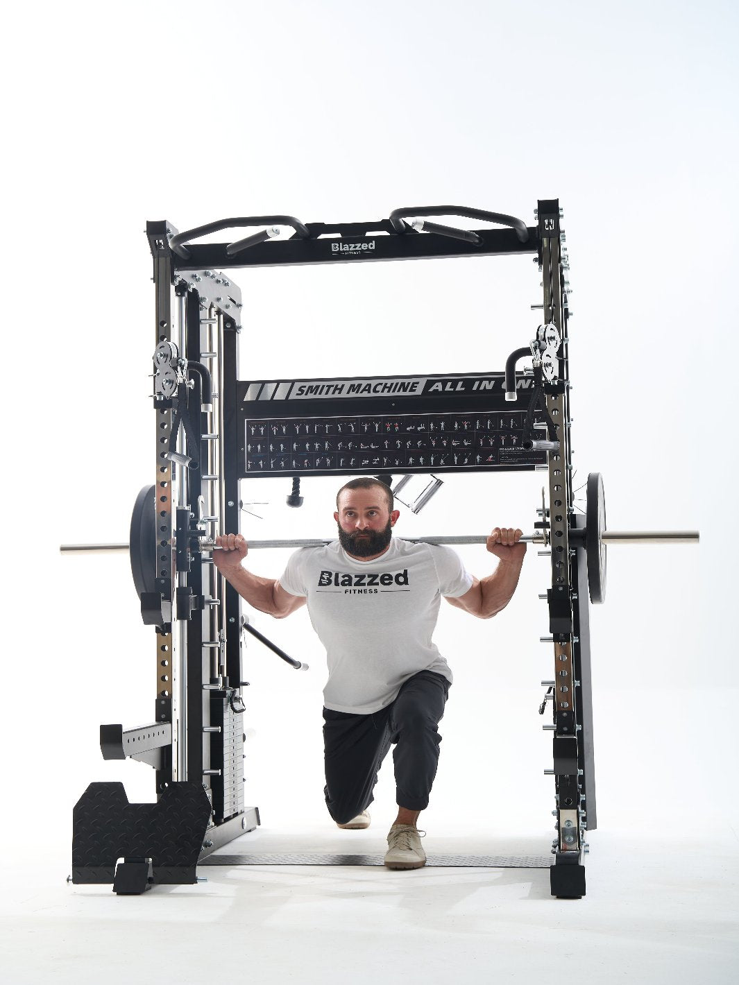 BLAZZED PRO  ALL-IN-ONE FUNCTIONAL TRAINER CABLE CROSSOVER CAGE HOME GYM W/ SMITH MACHINE