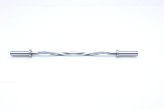 Commerical Curl Bar Hard Chrome, w/ Long Chrome Sleeves