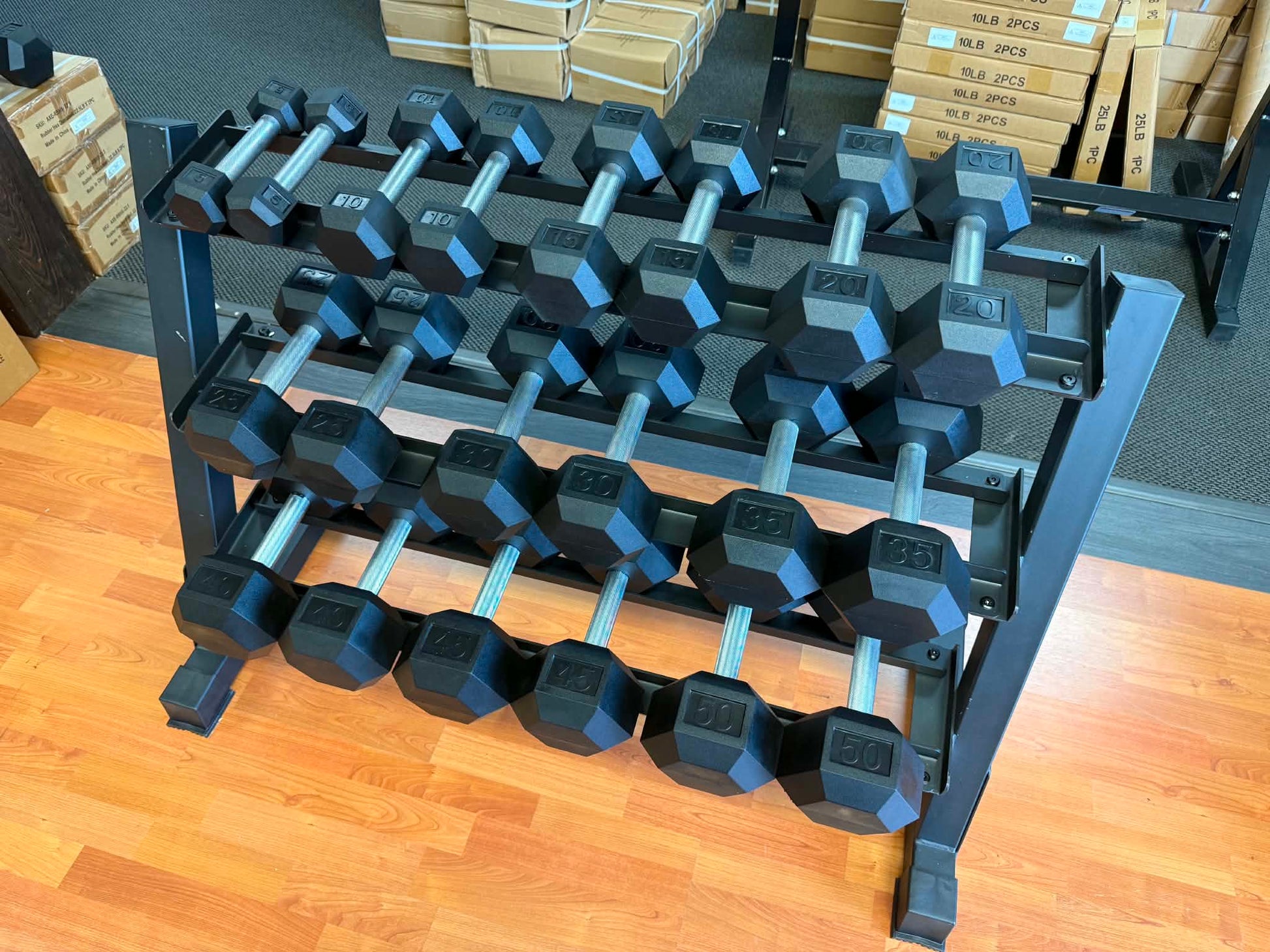 5-50LB Straight Handle Dumbbell Set