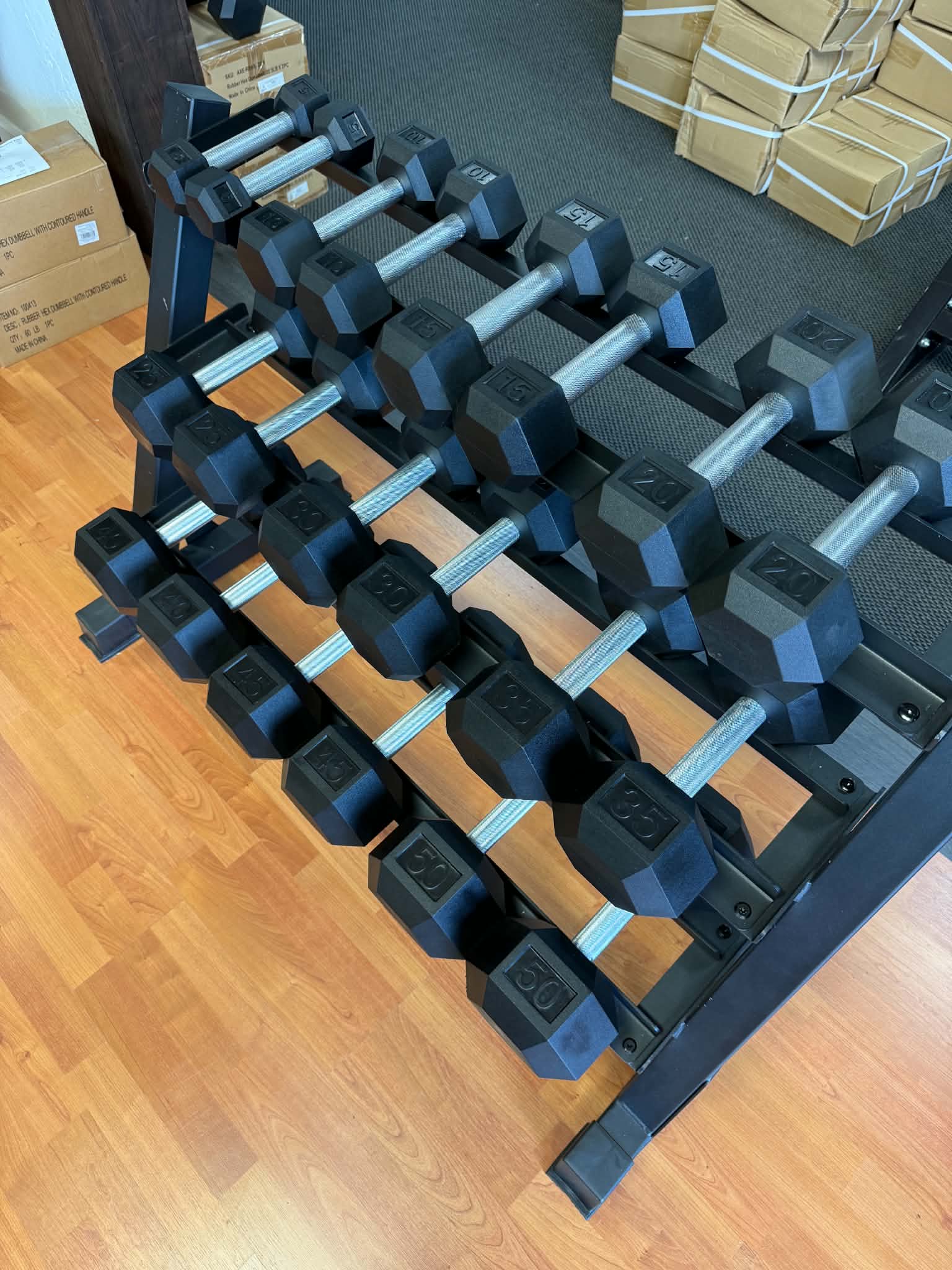 5-50LB Straight Handle Dumbbell Set